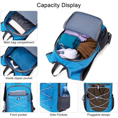 20L Hiking Backpack Lightweight Packable Hiking Daypack Small Travel Outdoor Foldable Shoulder Bag Blue