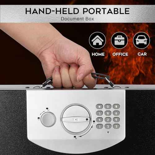 Fire Resistant Document Lock Box Safe Digital Keypad