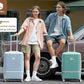 Joyway Luggage Set 3 Piece Suitcase Sets with Spinner Wheel,Hardside Expandable Travel Laggage with TSA Lock (13/20/24/28 Lightblue brown