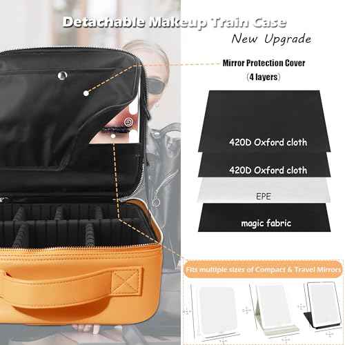 Travel Makeup Bag Cosmetic Bag Makeup Organizer Bag with Lighted Mirror