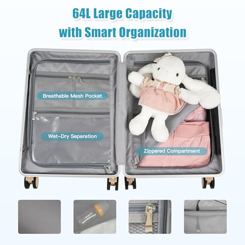 22" Ride On Luggage with Seat for Kids & Adults