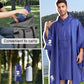 Extra Thick Hooded Rain Poncho Double Layer Waterproof Raincoat Jacket for Men Women Adults