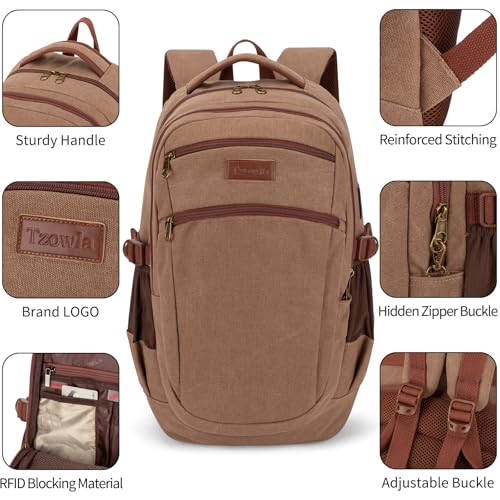 Vintage Canvas Laptop Backpack for Men and Women