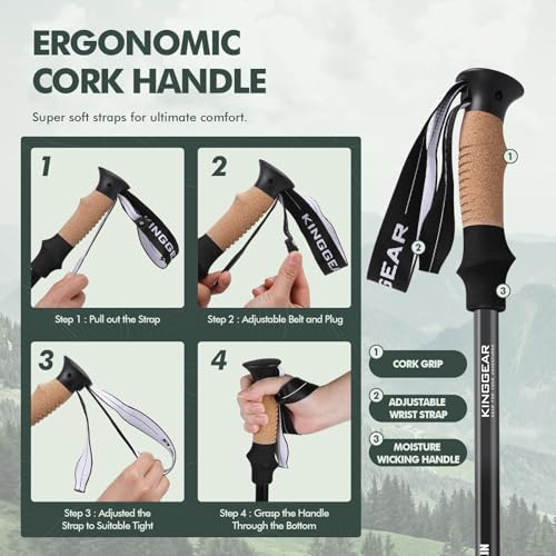 Trekking Poles 7075 Aluminum Lightweight Hiking Sticks (2 Count)