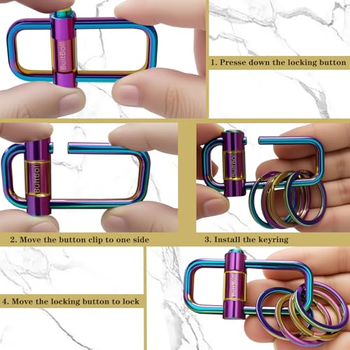 Key Chain Heavy Duty Lock Key Ring Keychain Clip Key Holder Organizer for Home Car Keys Women Men
