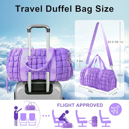 Quilted Travel Duffle Bag Gym Bag for Women