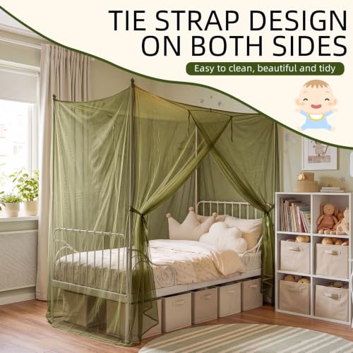 Green Mosquito Net for Bed
