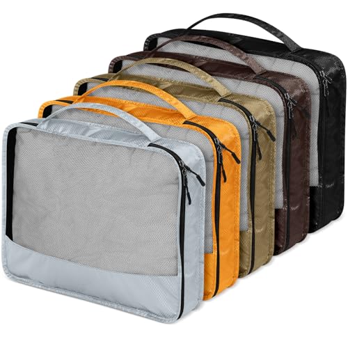 5 Pcs Packing Cubes for Suitcase Large Travel Cubes Carry on Luggage Organizer Bags for Clothes Accessories (5 Count)