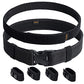 Duty Belt w Hook Lining 4 Keepers Police Law Enforcement Correctional Officer Security Black Nylon Outer Inner Belt S