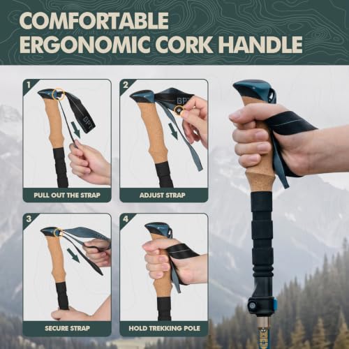 Folding Trekking Poles 7075 Aluminum Lightweight for Travel