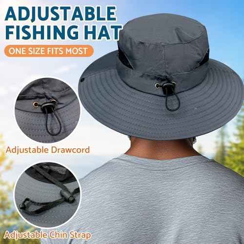 Sun Hats for Men Women Wide Brim Bucket Hat Khaki