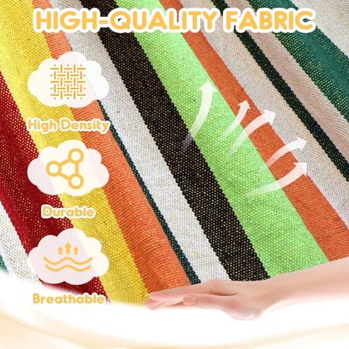 Cotton Camping Hammock Portable with Tree Straps Holds 660lbs