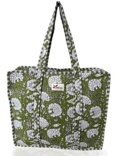 100% Cotton Quilted Tote Bag For Women