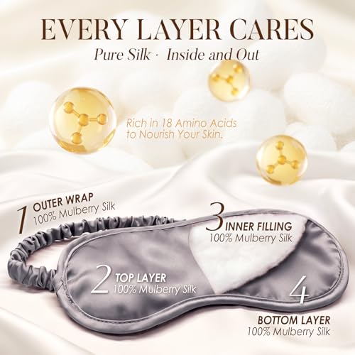 Mulberry Silk Sleep Eye Mask for Sleeping Women Men