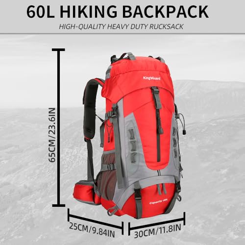 60L Hiking Backpack for Men and Women Lightweight Camping Hiking Backpack with Rain Cover Large Waterproof Travel Backpack Backpacking Pack