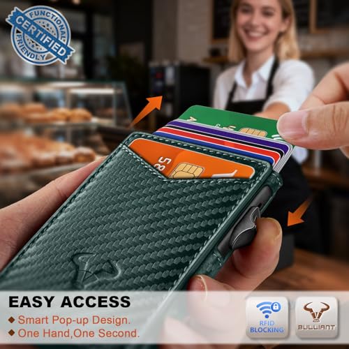 Men Slim Magnetic Leather Wallet Metal Case Money Clip 9 Cards