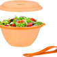 kūpaa Bowl & Carrier Duet – Microwave Safe Silicone Lunch Box For Adults– Collapsible, Leakproof, Food-Grade, Reusable To-Go Container (Sunstone)