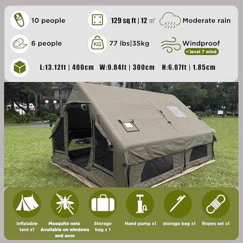 Large Luxury Inflatable Canvas Tent for Camping
