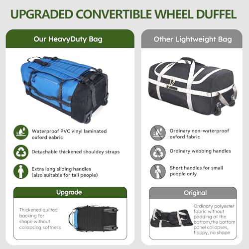 86L Collapsible Wheeled Duffle Bag Waterproof
