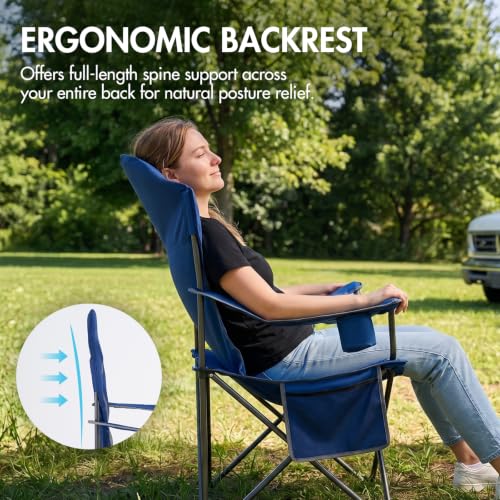 High Back Folding Camping Chair Oversized and Fully Padded