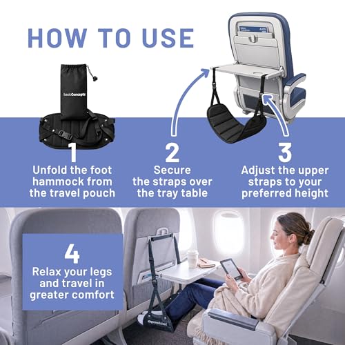 Airplane Foot Hammock for Plane Travel Essentials