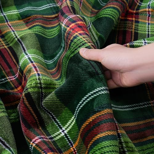 Sherpa Fleece Throw Blanket 80" x 90" Reversible Plush Fluffy Large Big Blanket Lattice Flannel Blankets for All Season Use