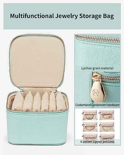 Travel Jewelry Organizer with Clear 6 Velvet Bags
