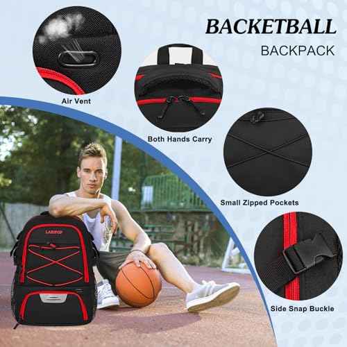 Basketball Backpack Large Sports Basketball Bag with Dedicated Ball Slot & Ventilated Shoe Compartment for Soccer Volleyball Gym Training Travel