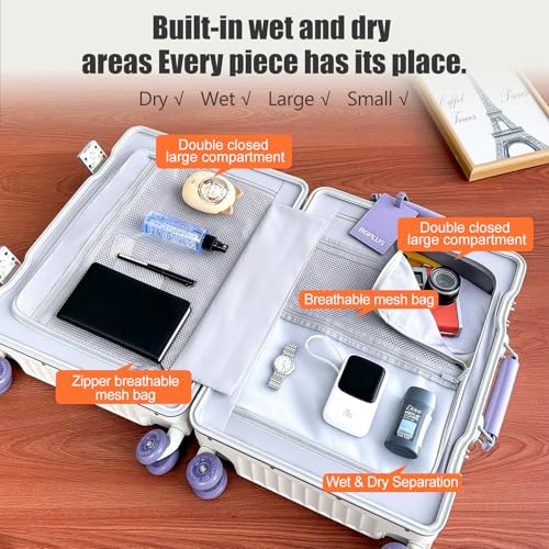 Aluminium Frame Carry on Luggage with Smooth Jelly Wheels