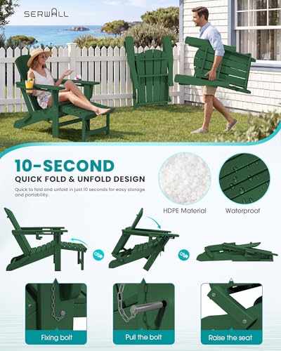 HDPE Folding Adjustable Adirondack Chair with Footrest