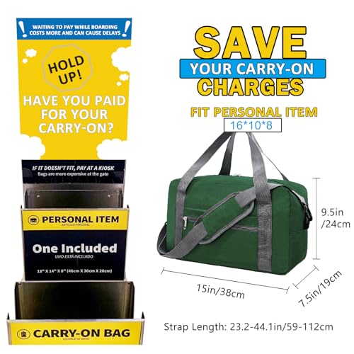 15 Inch Small Carry On Bags for Airplanes Spirit Airlines Personal Item Bag Underseat Foldable Travel Duffle Gym Bags for Women Men