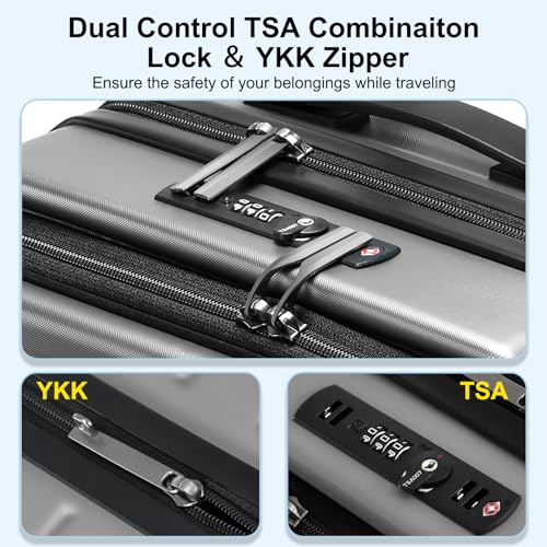 20 Inch Carry On Luggage 22×14×9 Airline Approved with Front Pocket