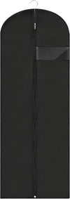 Dress Bags for Gowns Long, 65'' Garment Bags for Hanging Clothes, Suit Bag Cover for Storage and Travel (Black)
