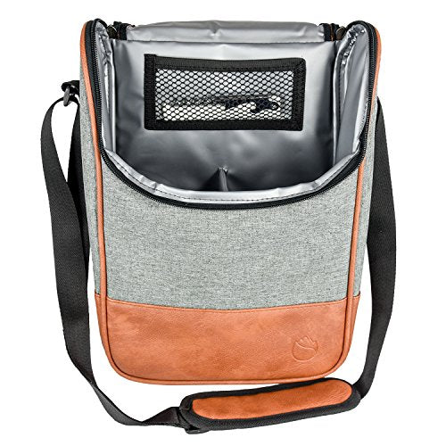 2 Bottle Wine Set Leather Insulated Bag As Gift