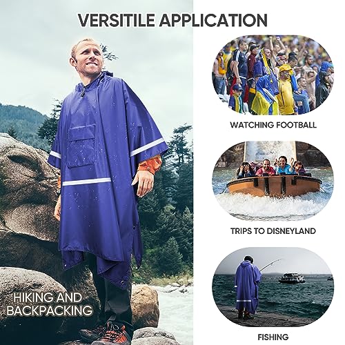 Hooded Rain Poncho for Adults
