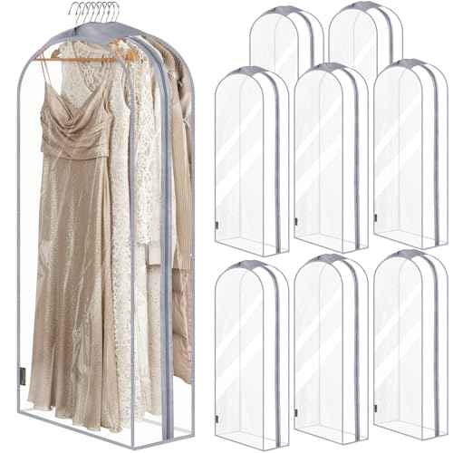 9PK Clear Garment Bags for Hanging Clothes (9 Count)