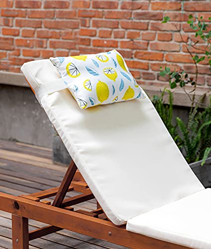 Outdoor Patio Chaise Lounge Small Headrest Waterproof Pillows with Insert & Adjustable Elastic Stripe (2 Count)