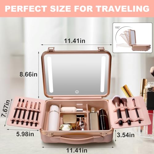 Travel Makeup Case with Mirror