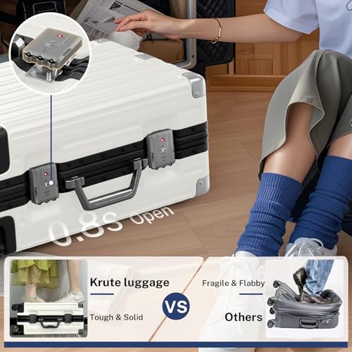 Zipperless Luggage with Spinner Wheels 100% PC Hardside 24in Suitcase