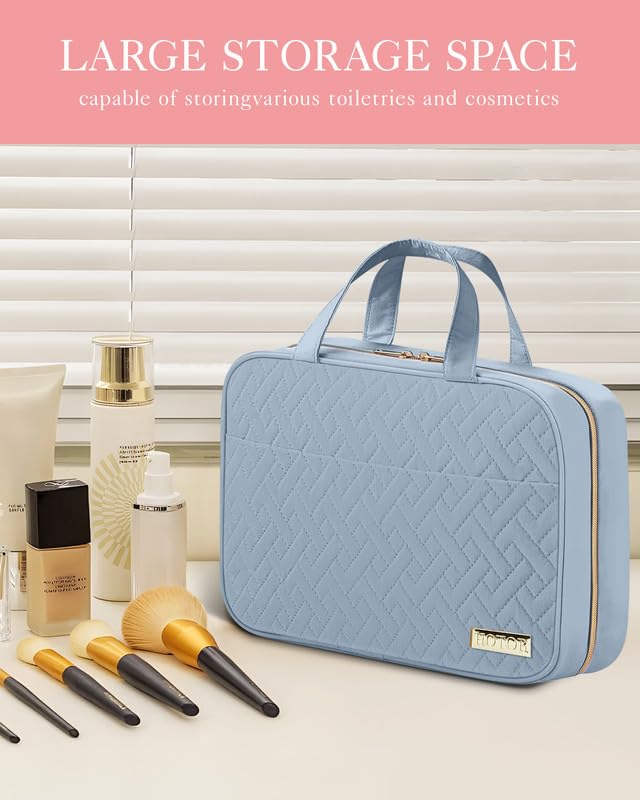 Hanging Travel Toiletry Bag Women Men Essentials Light Blue