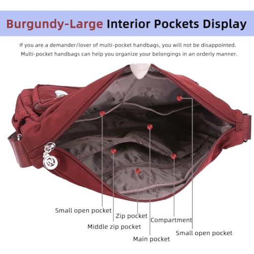 Women Shoulder Handbag Roomy Multiple Pockets Bag Ladies Crossbody Purse Fashion Tote Top Handle Satchel