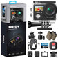 Brave 4 Action Camera 4K30fps with 256GB MicroSD U3 Card Bundle (2 Batteries, 1 Card)
