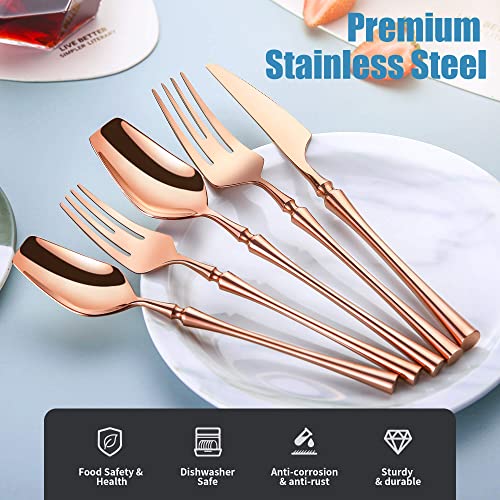 20 Piece Rose Gold Silverware Set for 4 (20 Count)