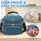 Double Layer Cooler Insulated Lunch Bag Adult Lunch Box Large Tote Bag for Men (Lake Blue)