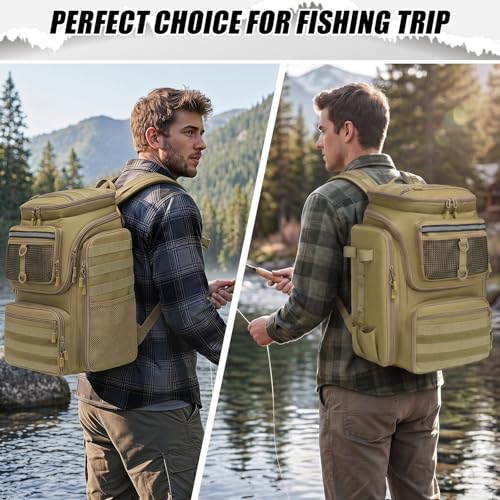 Fishing Backpack 45L with Rod Holders