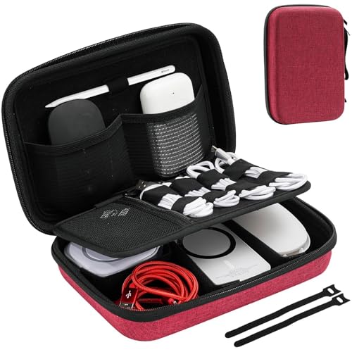 Hard Travel Electronic Organizer Case for MacBook Power Adapter Chargers Cables Power Bank Apple Magic Mouse Apple Pencil USB Flash Disk SD Card Small Portable Accessories Bag