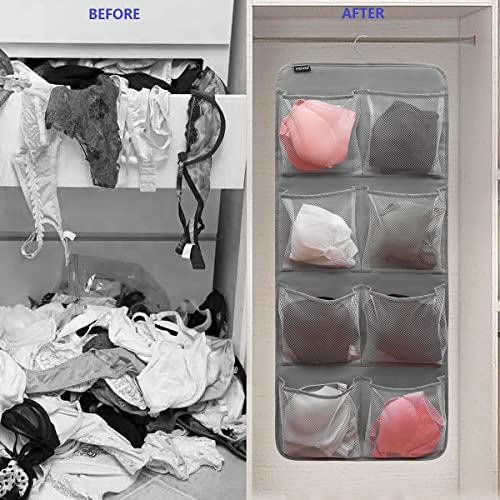 Dual Sided Hanging Closet Organizer for Socks Underwear Bra Kids Storage Organizer for Baby Clothes Toddler Shoes with 26 Pockets