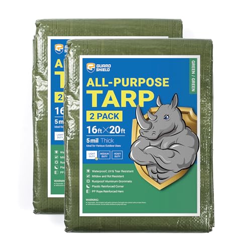 Tarp Green 16x20 Feet Multi Purpose Waterproof Poly Tarp Cover 4mil (640 Sq Ft)