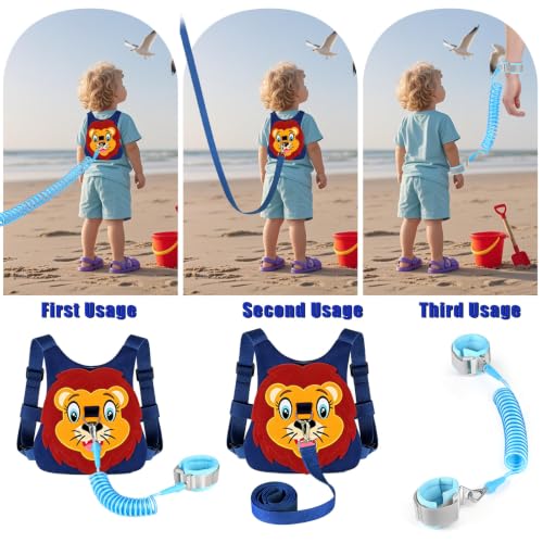 Toddlers Leash + Anti Lost Wrist Link Child Kids Safety Harness Kids Walking Wristband Assistant Strap Belt for Boys Pink Christmas Gift
