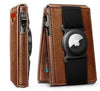 Men Airtag Leather Wallet Metal Case Money Clip